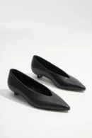 PANAREA Ballerina a Punta in Pelle Nera Stampa Maiolica rilievo-triquetra sicilia-scarpe pelle taormina