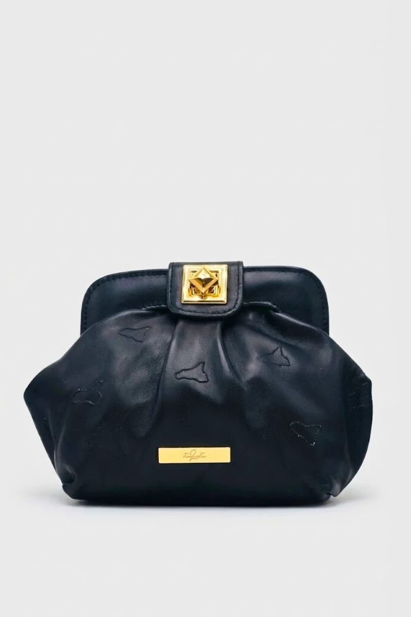 IRIS Sicilia | Mini Borsa in Pelle con Chiusura in Metallo